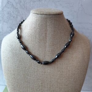 3/$30💜Black hematite magnetic therapy beaded necklace 15“